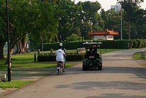 Buzzed by the Driver of the SMART buggy in Chinese Garden Park